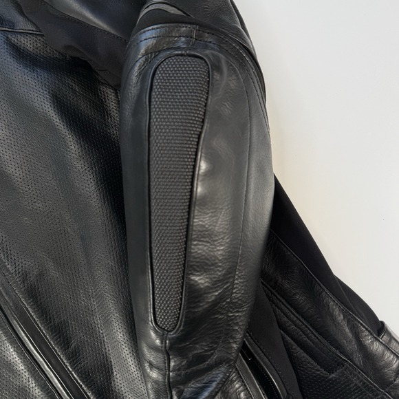 REAX Jackson Leather Motorcycle Jacket Mens 2XL Black Padded Protection SAS-Tec - Picture 6 of 16